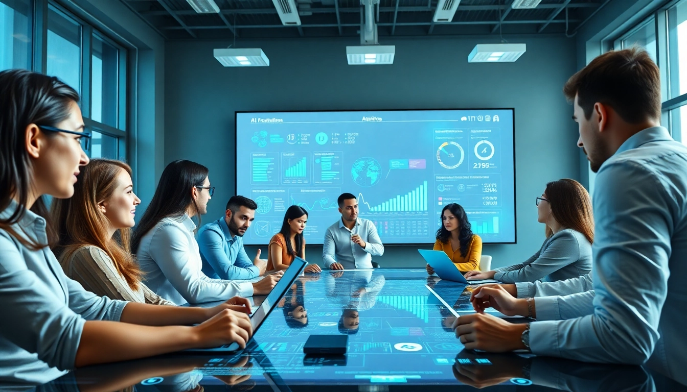 Collaborative brainstorming session about crush on ai in a modern office environment.