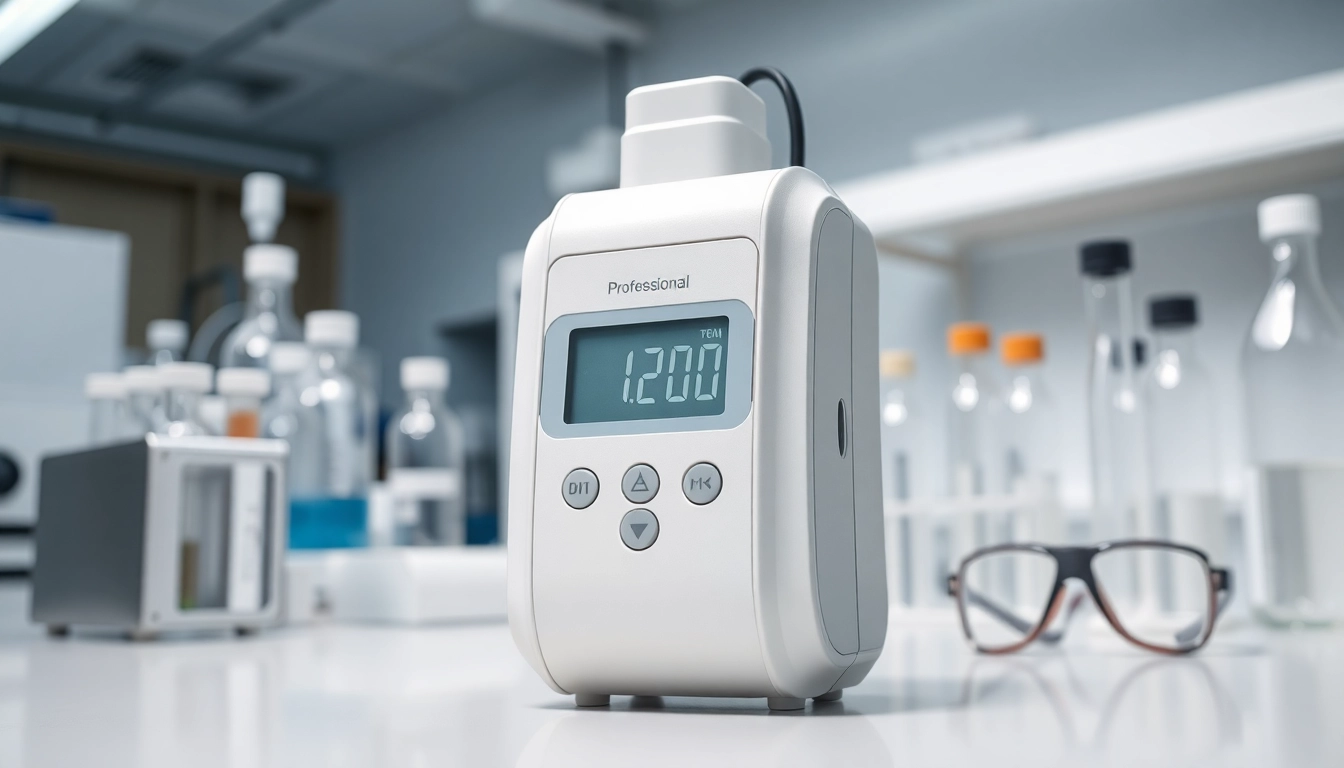 Monitor Hydrogen Peroxide detector displaying precise measurements in a modern lab.