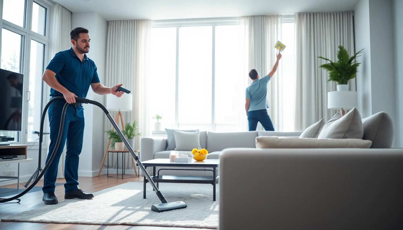 Bond cleaning Logan team conducting a thorough clean in an apartment, showcasing their professionalism.