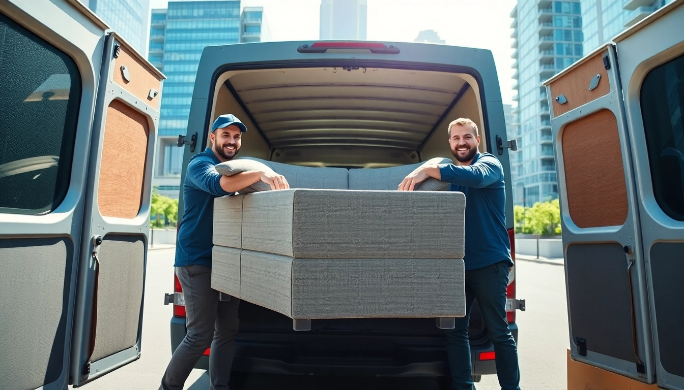 Efficient Man and van Moving service with professional movers loading items into a van.
