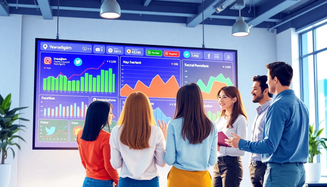 Analyze insights from social media panels in a collaborative office environment with young professionals.