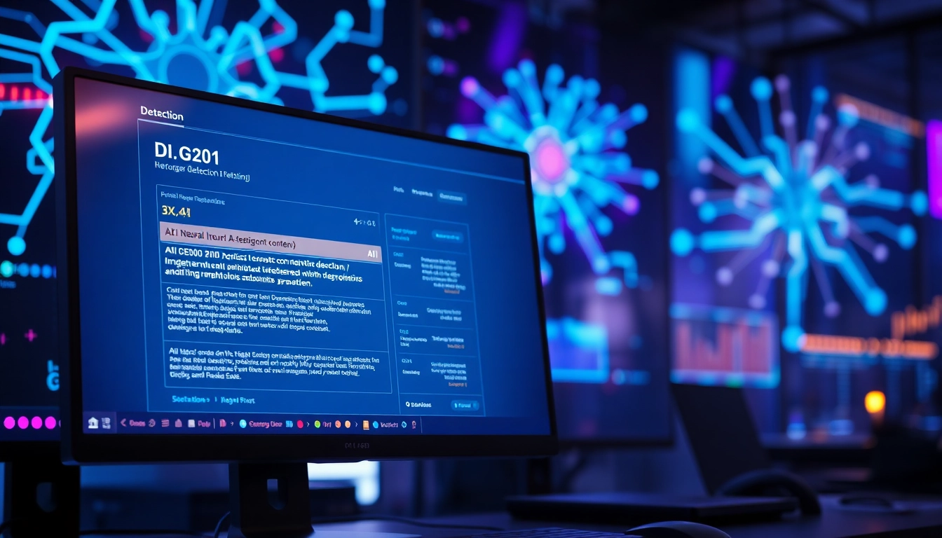 Engaging visual showcasing AI detection, highlighting text analysis of AI-generated content.