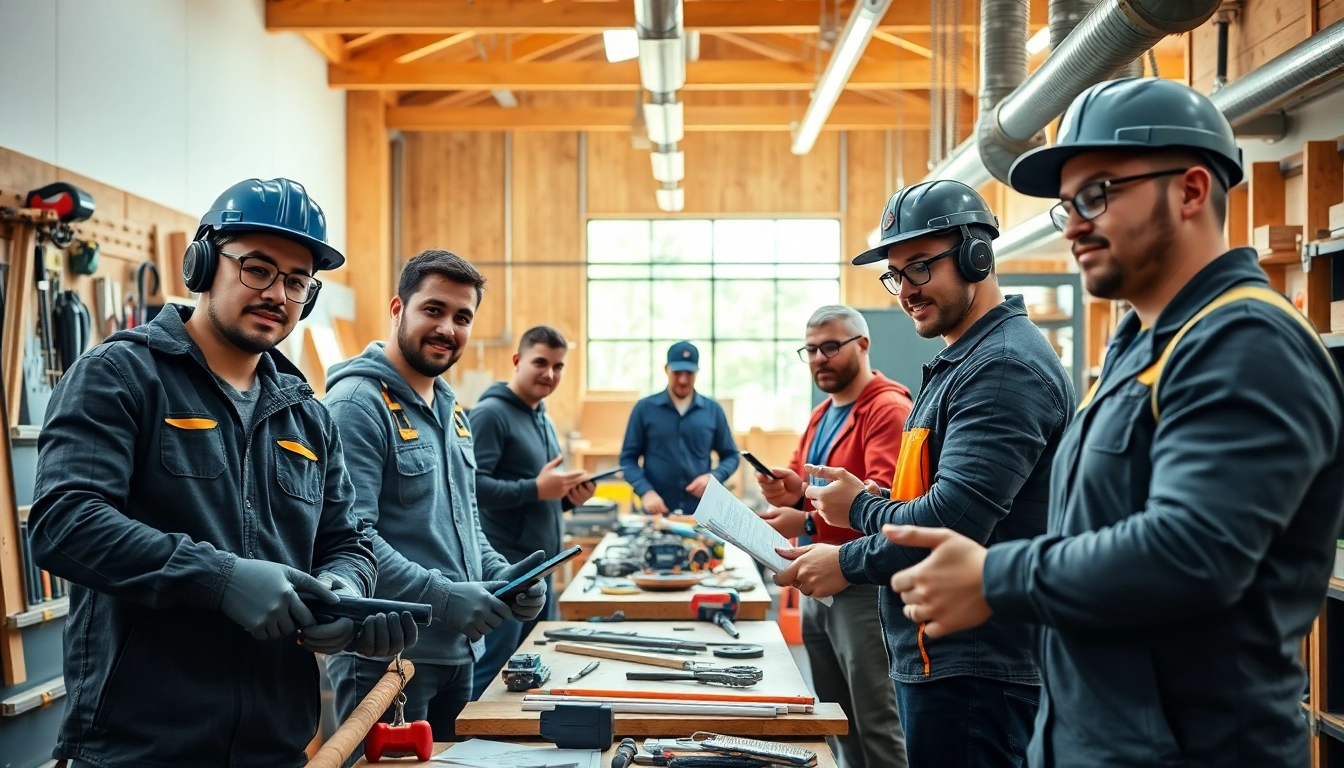 Learn about trade schools oahu with students engaging in hands-on training in a vibrant workshop.