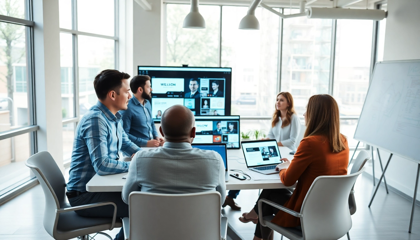 Présentation sur la création site internet Luxembourg avec des professionnels en réunion.