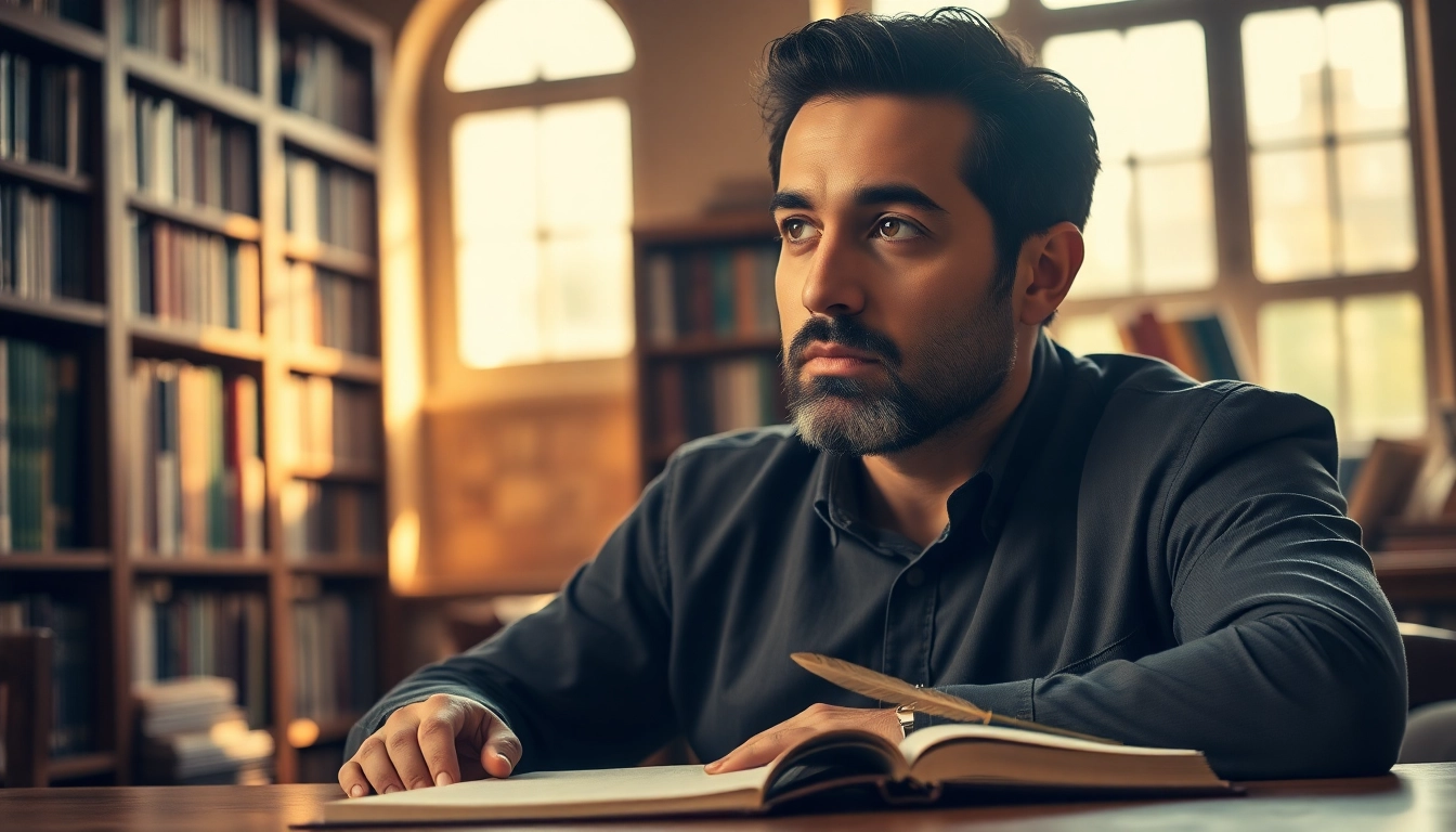 Author Manny Sousa reflecting on his journey at https://www.mannysousabooks.com in a cozy library.
