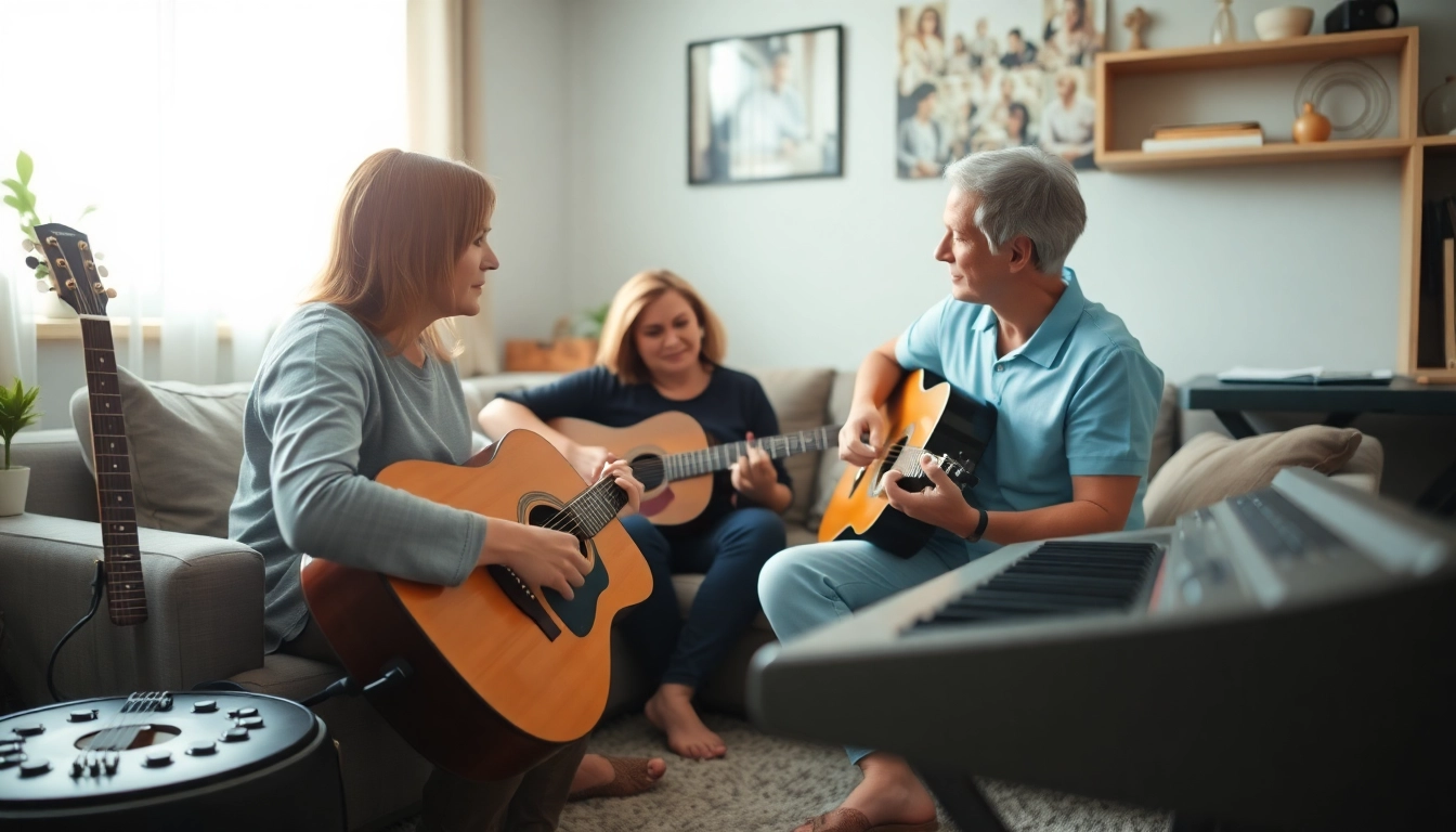 Engage in Musiktherapie to promote healing through music with a therapist and client interaction.