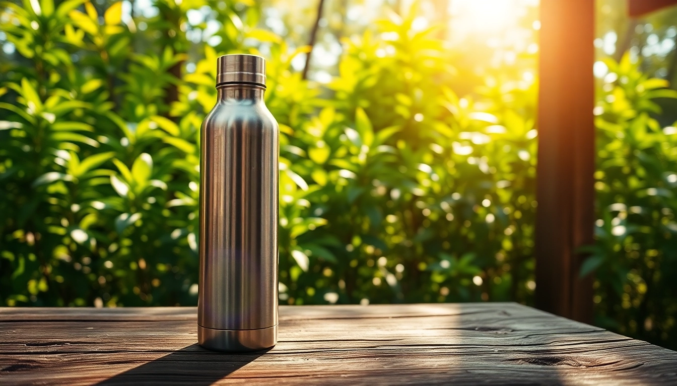 Use this insulated stainless steel water bottle to stay refreshed and hydrated during outdoor activities.