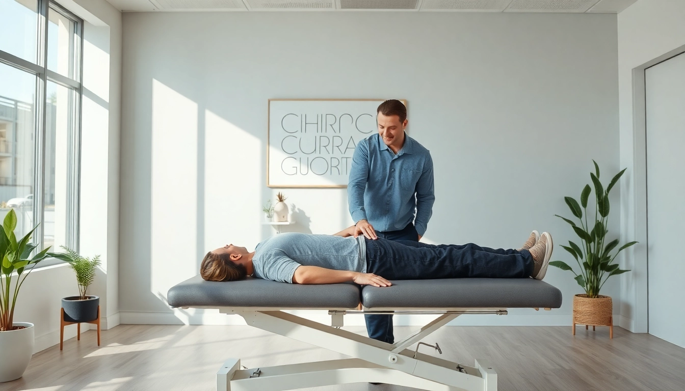 Sunnyvale Chiropractor performing an adjustment in a serene, modern clinic environment.