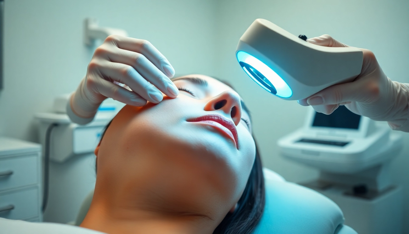 Aerolase Laser treatment in a professional clinical environment for skin rejuvenation.