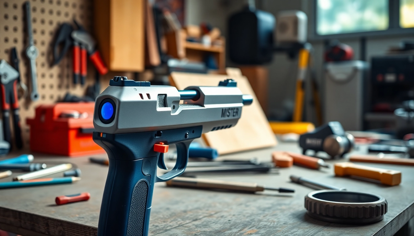 Utilizando la pistola de radiofrecuencia Mister Worker en un entorno de trabajo profesional.