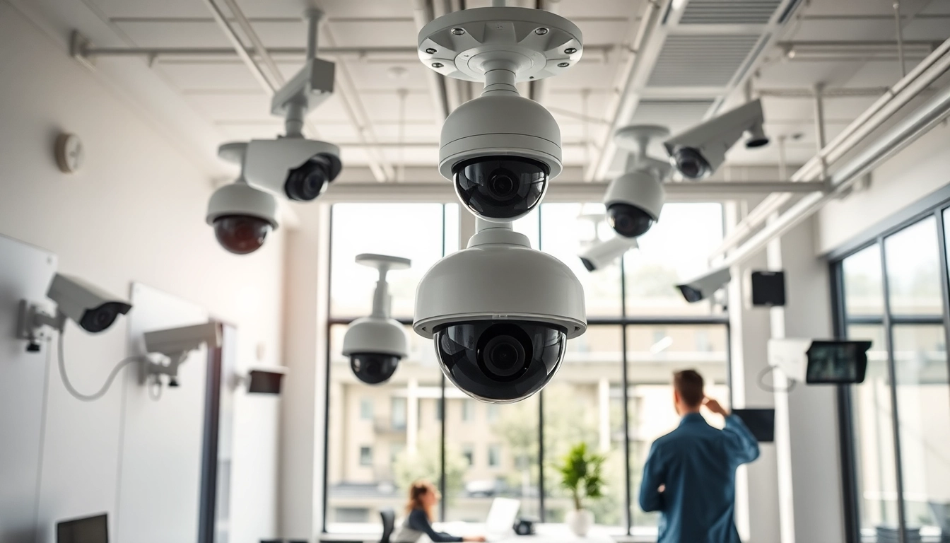Monitor activities with CCTV & Remote Monitoring systems in a modern office.