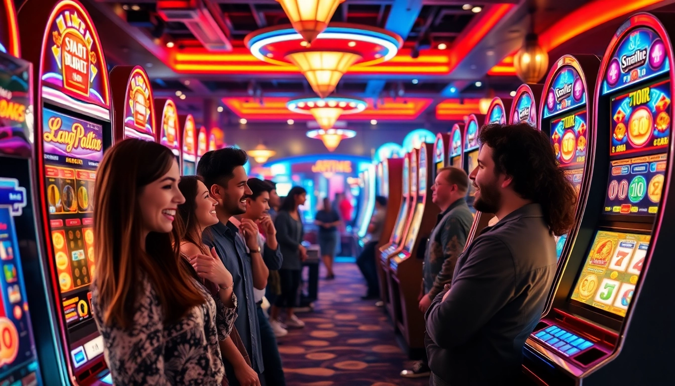 Experience exciting pgslot gaming with diverse players in a vibrant casino setting.