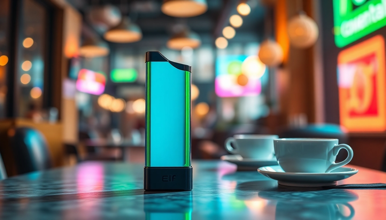 Experience smooth vaping with the Elf Bar 30000, showcased in a trendy café setting.