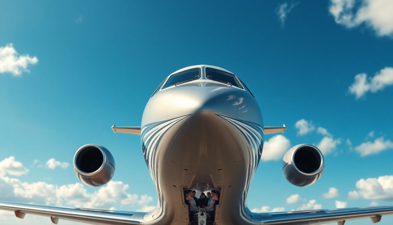 Experience the luxury of Jetsetter Charter Jet Service with a modern jet in flight preparations.