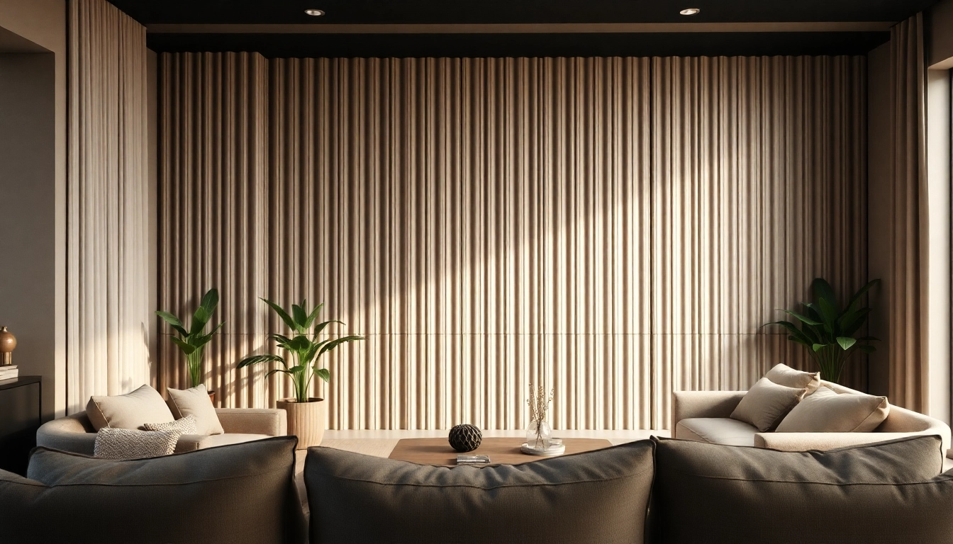 Enhance your space with fluted wall panels showcasing elegant design and natural materials.