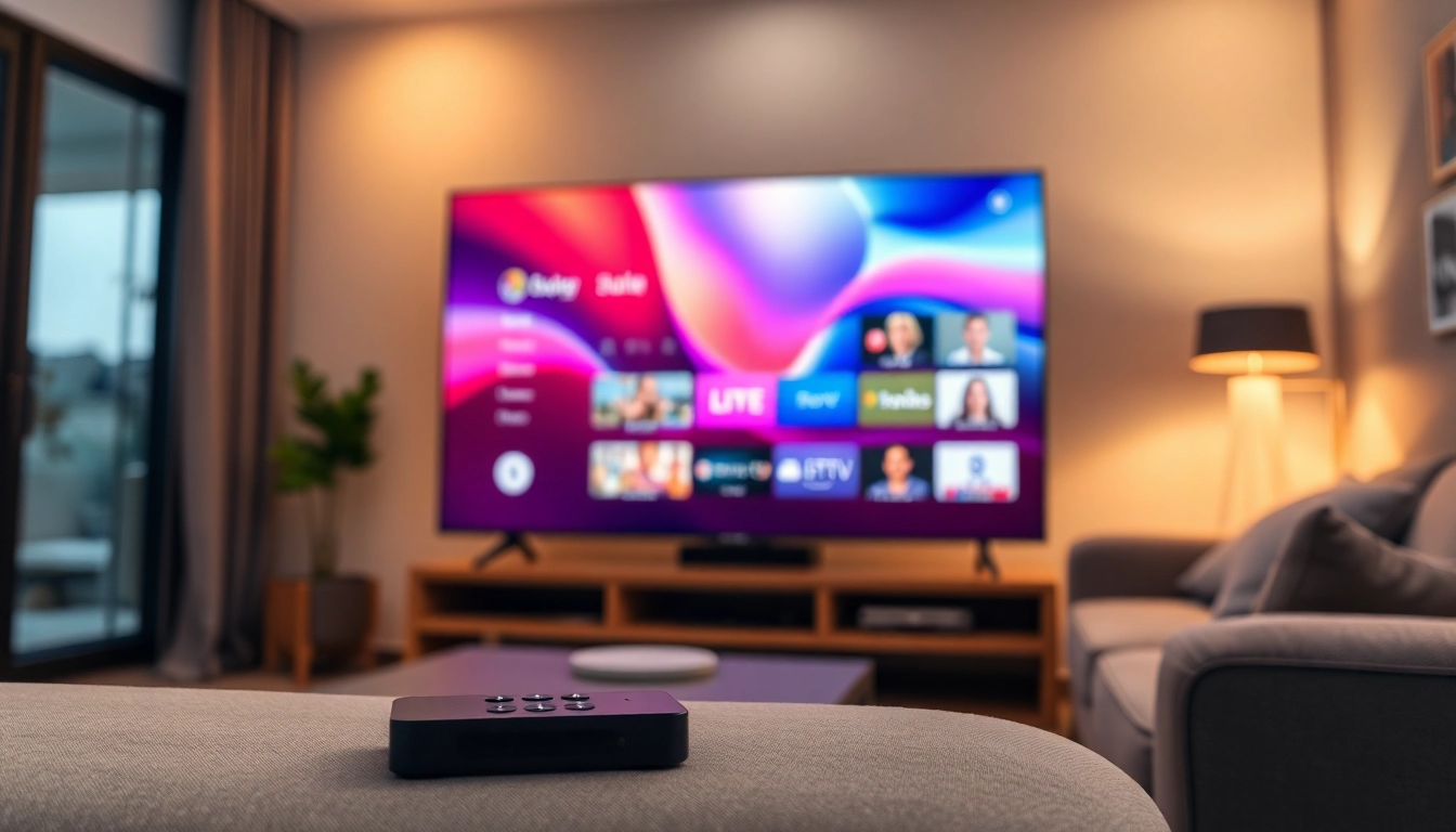 Regardez le meilleur iptv sur un téléviseur moderne dans un salon confortable et accueillant.