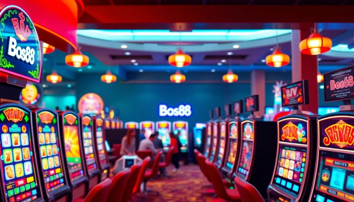 Rasakan keseruan bos88 slot dengan suasana kasino online yang ramai dan penuh warna.