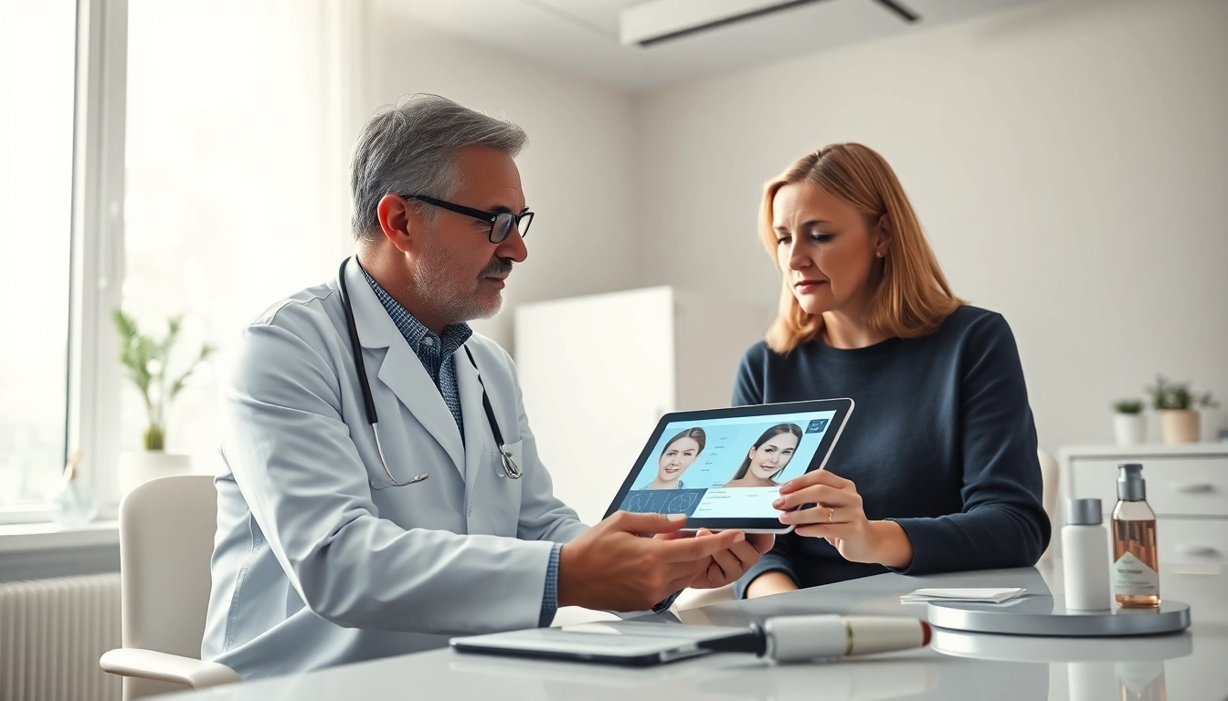 Explore effective wrinkle treatments during an informative consultation with a caring dermatologist.
