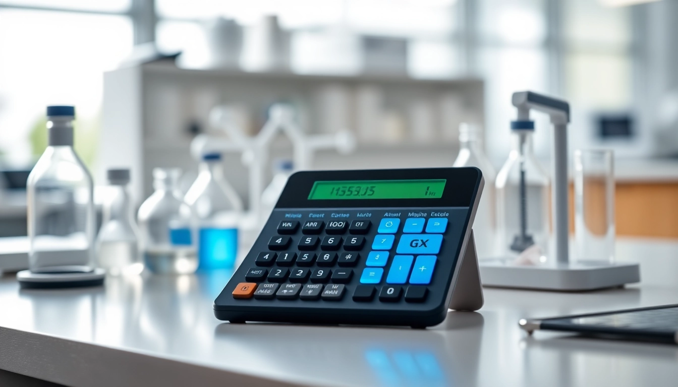 Calculate molecular weight with the DNA Molecular Weight Calculator featured in a modern lab.