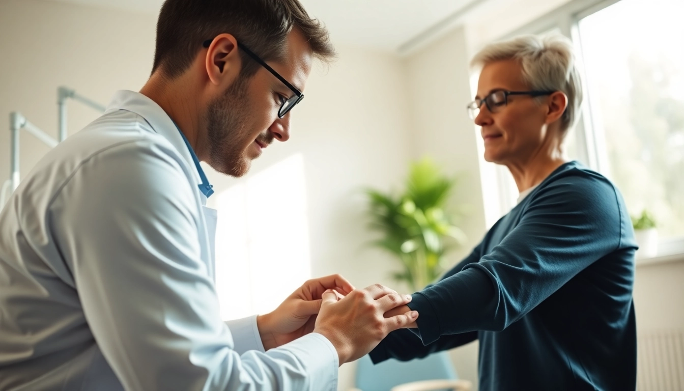 Therapist conducting a physiotherapy edmonton session to assist recovery, highlighting patient care.
