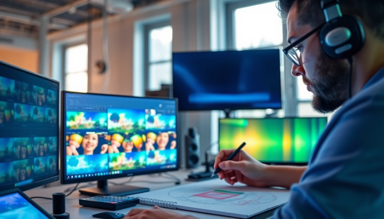 Generate unique video content with KlingAI Prompts in a vibrant creative studio.
