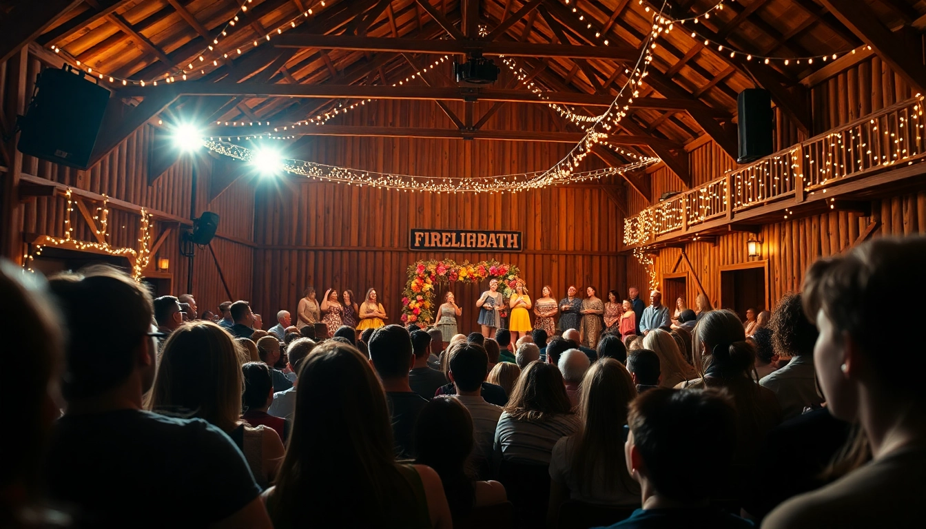 Experience a lively performance at Firelight Barn with captivating shows and a warm atmosphere.