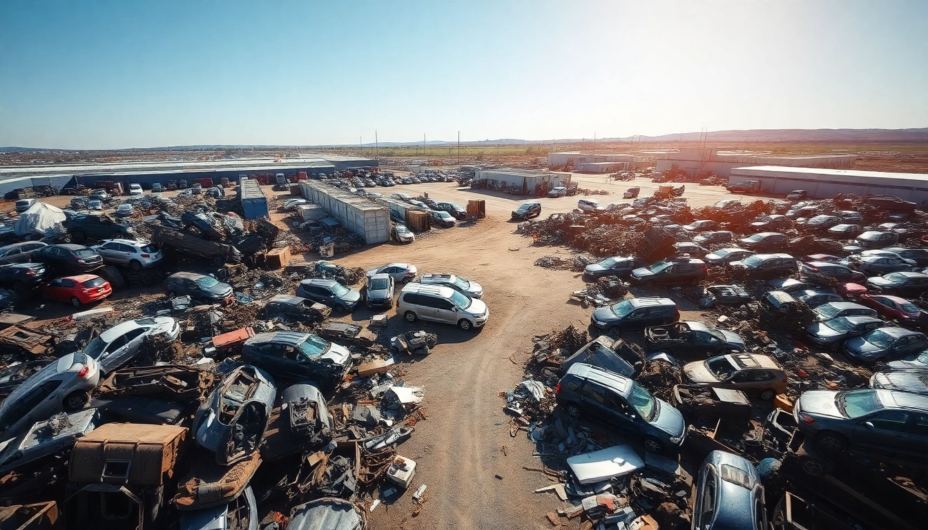 Auto złom Śląsk - professional vehicle recycling facility showcasing dismantled cars and metal parts.