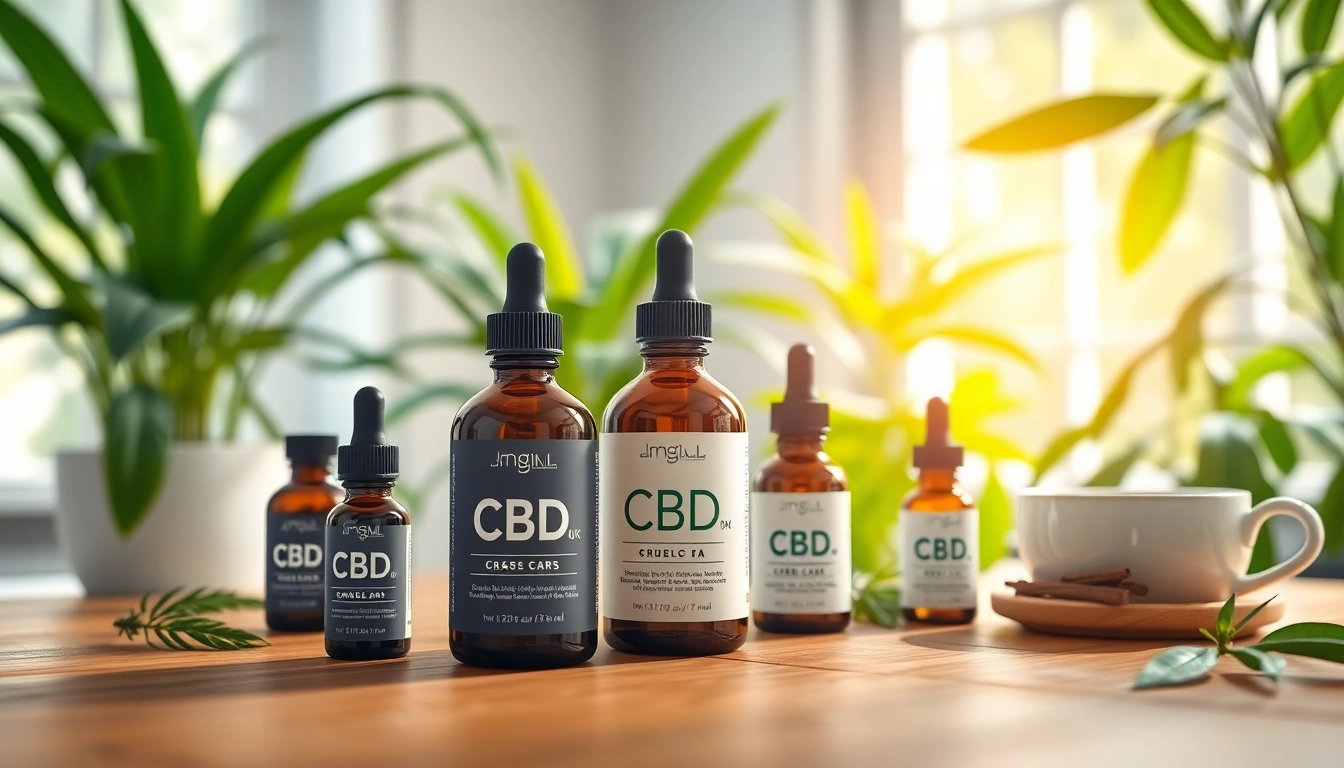 Explore the benefits of CBD UK through a serene arrangement of wellness products.
