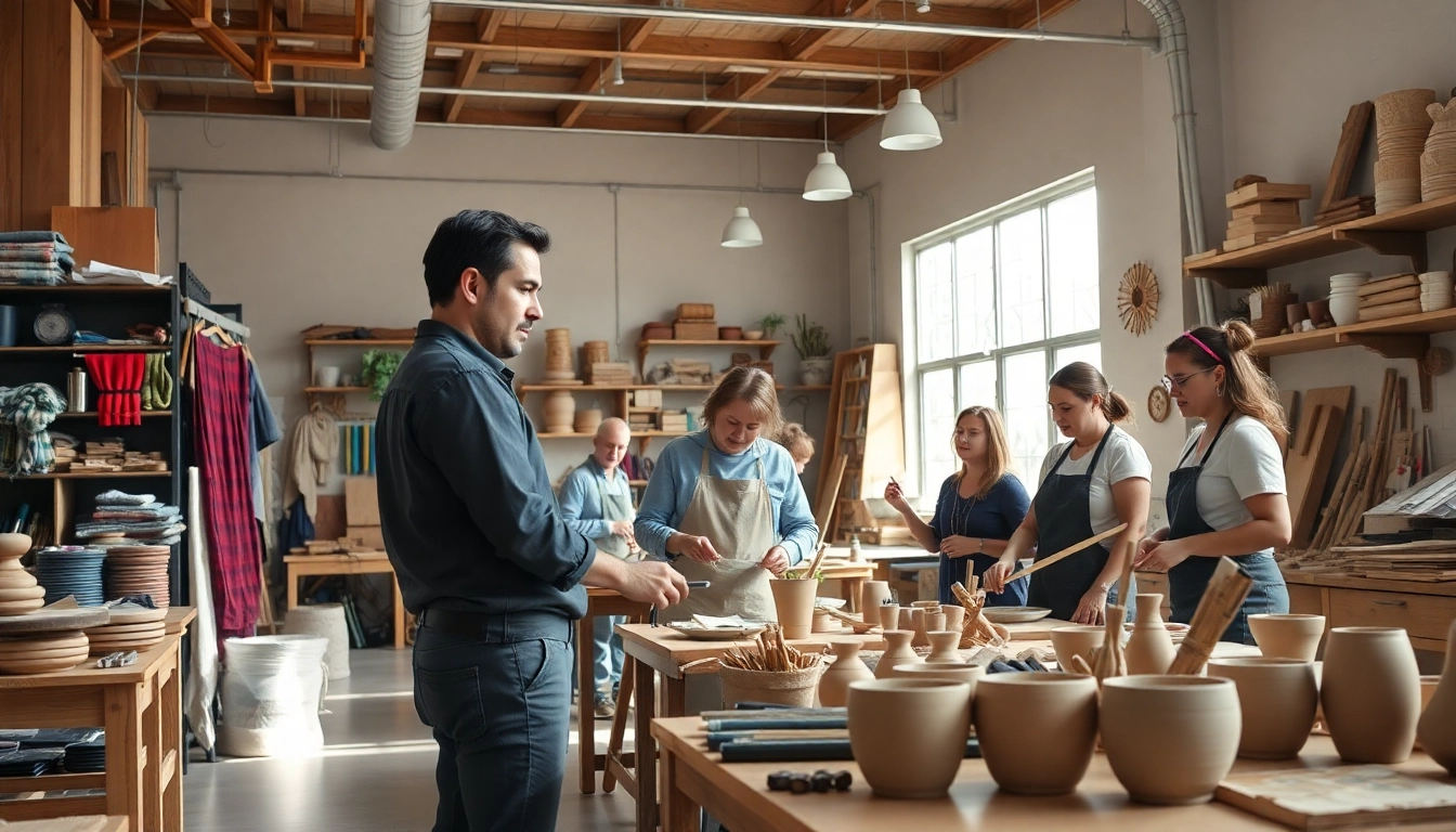 Students participating in craft training Colorado, learning hands-on skills in a bright workshop.