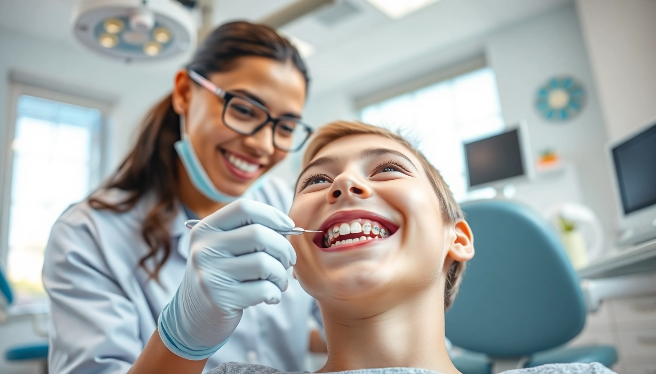 Adjusting braces Myrtle Beach in a welcoming dental clinic showcasing a supportive orthodontist.