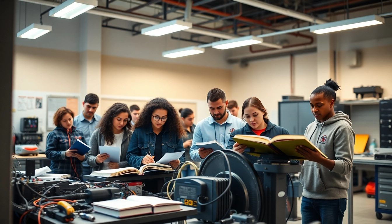 Students engaged in hands-on learning at a Trade School In Tennessee classroom.